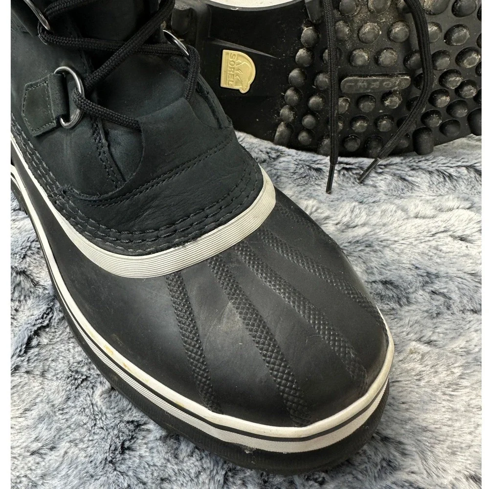 Sorel Caribou Snow Boots Black Waterproof Insulated / Mens 8